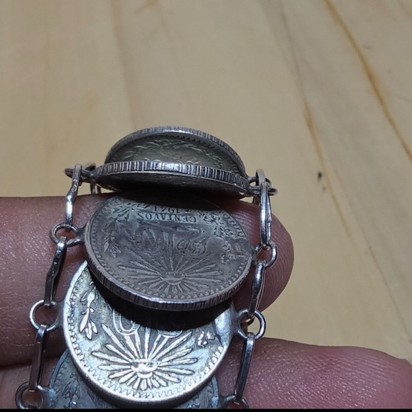 Mexico 20 Centavos .720 Silver Coin Bracelet 20 Coins Measures 8 In Weighs 71g - Picture 5 of 9